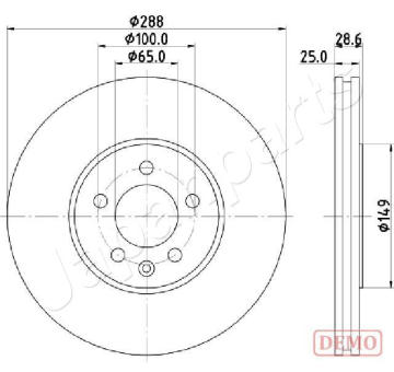Brzdový kotúč JAPANPARTS DI-0950C