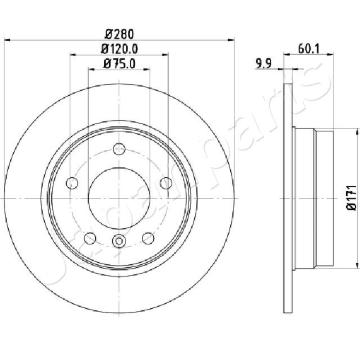 Brzdový kotúč JAPANPARTS DP-0107