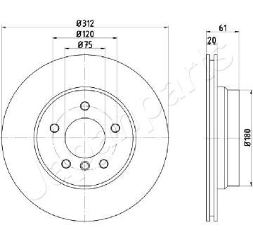 Brzdový kotúč JAPANPARTS DP-0108