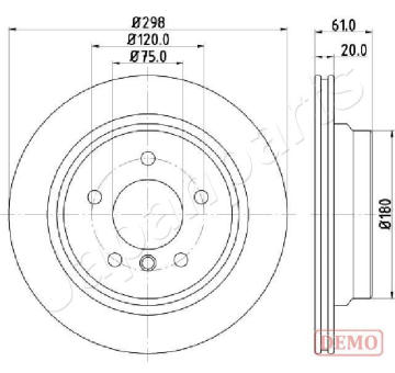 Brzdový kotúč JAPANPARTS DP-0122C