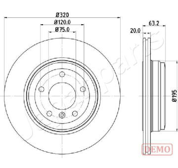 Brzdový kotúč JAPANPARTS DP-0125C