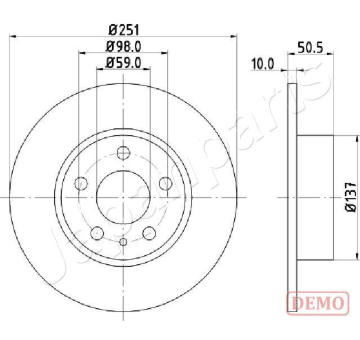 Brzdový kotúč JAPANPARTS DP-0202C