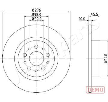 Brzdový kotúč JAPANPARTS DP-0203C