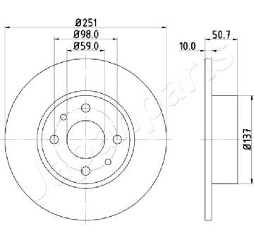 Brzdový kotúč JAPANPARTS DP-0206
