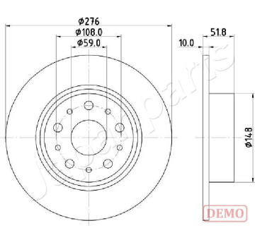 Brzdový kotúč JAPANPARTS DP-0207C