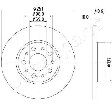 Brzdový kotúč JAPANPARTS DP-0211