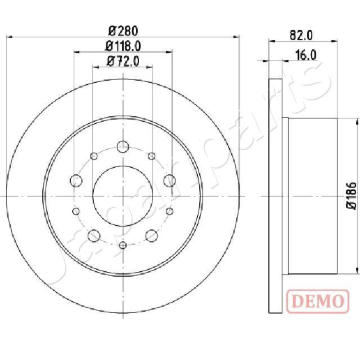 Brzdový kotúč JAPANPARTS DP-0216C