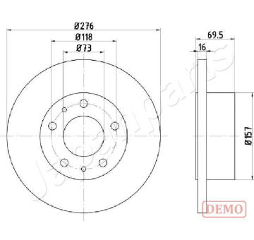 Brzdový kotúč JAPANPARTS DP-0223C