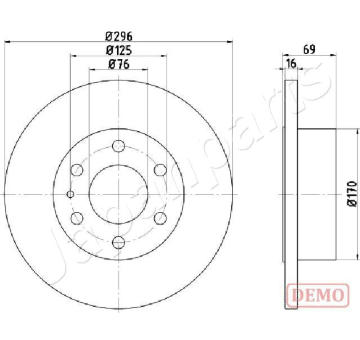 Brzdový kotúč JAPANPARTS DP-0225C