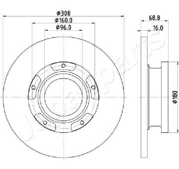 Brzdový kotúč JAPANPARTS DP-0312