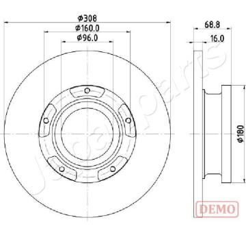 Brzdový kotúč JAPANPARTS DP-0312C