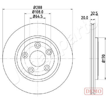 Brzdový kotúč JAPANPARTS DP-0315C