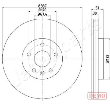 Brzdový kotúč JAPANPARTS DP-0323C