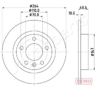 Brzdový kotúč JAPANPARTS DP-0400C