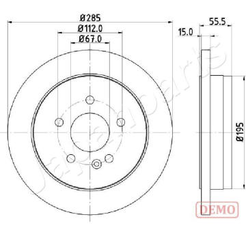 Brzdový kotúč JAPANPARTS DP-0522C