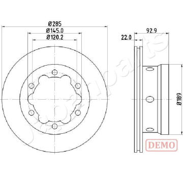 Brzdový kotúč JAPANPARTS DP-0528C