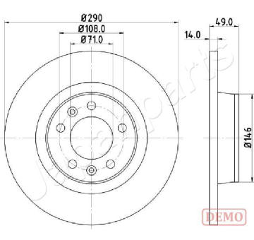 Brzdový kotúč JAPANPARTS DP-0612C