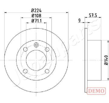 Brzdový kotúč JAPANPARTS DP-0614C