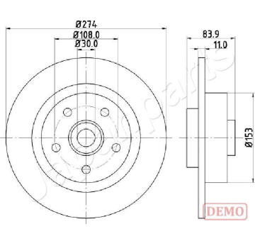 Brzdový kotúč JAPANPARTS DP-0704C