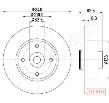 Brzdový kotúč JAPANPARTS DP-0712C