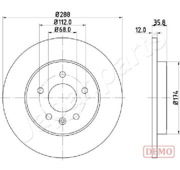 Brzdový kotúč JAPANPARTS DP-0908C