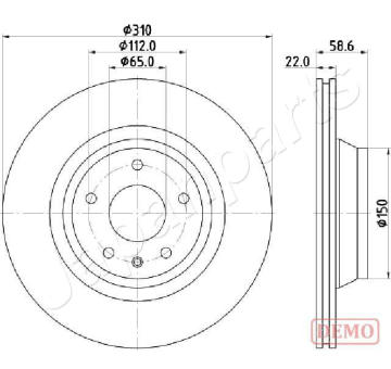 Brzdový kotúč JAPANPARTS DP-0919C