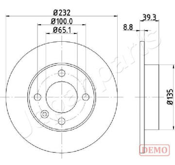 Brzdový kotúč JAPANPARTS DP-0921C