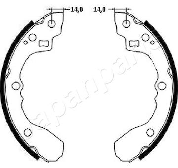 Sada brzdových čelistí JAPANPARTS GF-398AF