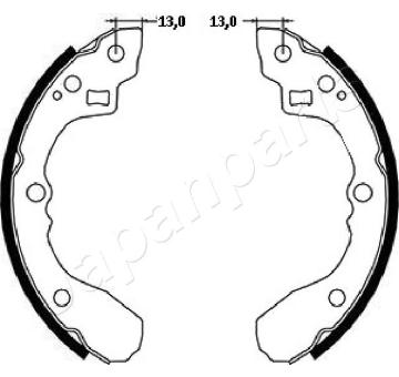 Sada brzdových čelistí JapanParts GF-K12AF