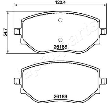 Sada brzdových destiček, kotoučová brzda JAPANPARTS PA-0550AF