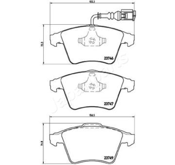 Sada brzdových destiček, kotoučová brzda JAPANPARTS PA-0947AF