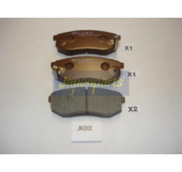 Sada brzdových destiček, kotoučová brzda JAPANPARTS PP-K02AF