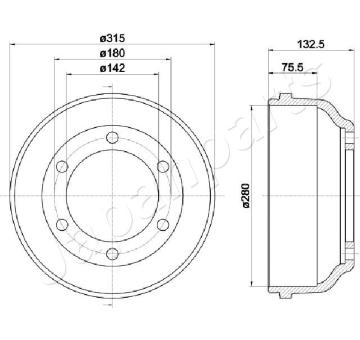 Brzdový bubon JAPANPARTS TA-0318