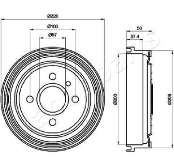 Brzdový bubon JAPANPARTS TA-0403