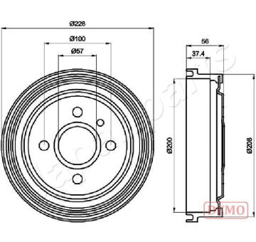 Brzdový bubon JAPANPARTS TA-0403C