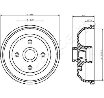 Brzdový bubon JAPANPARTS TA-0406