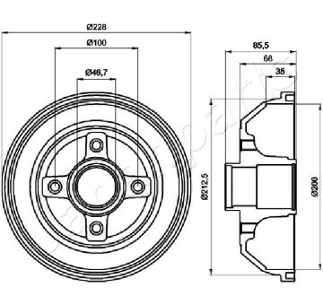 Brzdový bubon JAPANPARTS TA-0408