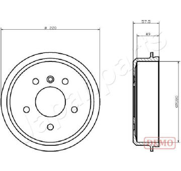 Brzdový bubon JAPANPARTS TA-0500C