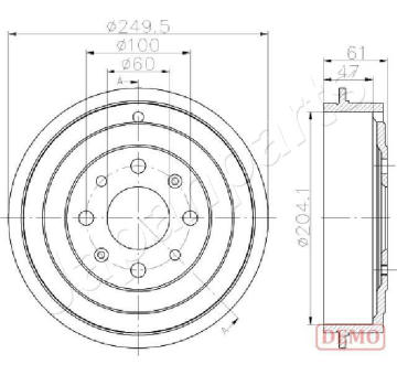 Brzdový bubon JAPANPARTS TA-0606C