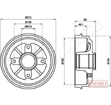 Brzdový bubon JAPANPARTS TA-0608C