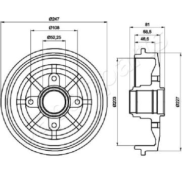 Brzdový bubon JAPANPARTS TA-0609