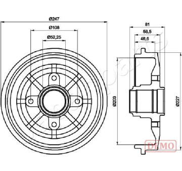 Brzdový bubon JAPANPARTS TA-0609C