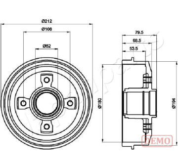 Brzdový bubon JAPANPARTS TA-0612C