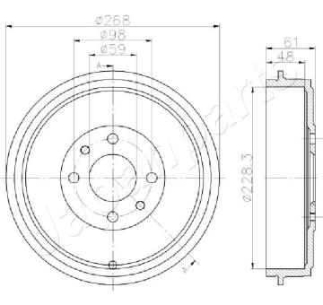 Brzdový bubon JAPANPARTS TA-0613