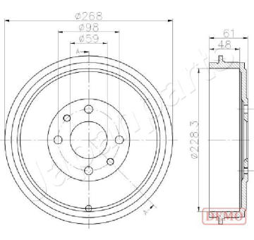 Brzdový bubon JAPANPARTS TA-0613C