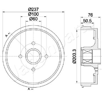 Brzdový bubon JAPANPARTS TA-0700
