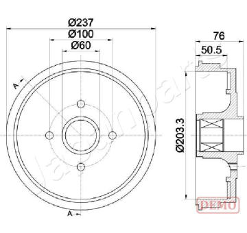 Brzdový bubon JAPANPARTS TA-0700C