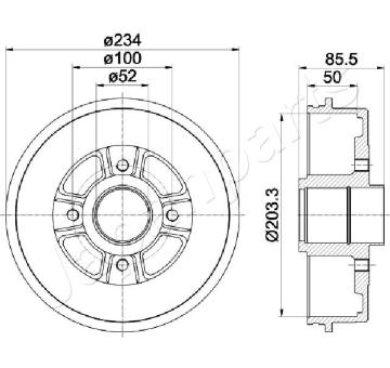 Brzdový bubon JAPANPARTS TA-0702