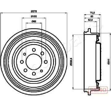 Brzdový bubon JAPANPARTS TA-0703C