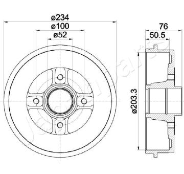 Brzdový bubon JAPANPARTS TA-0704